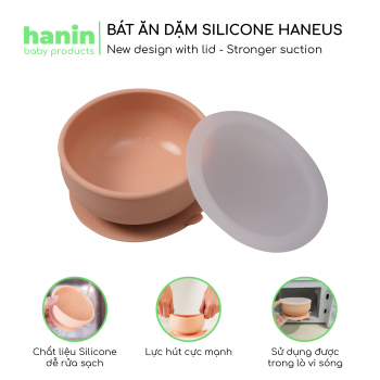 Bát ăn dặm Silicon chống đổ Haneus